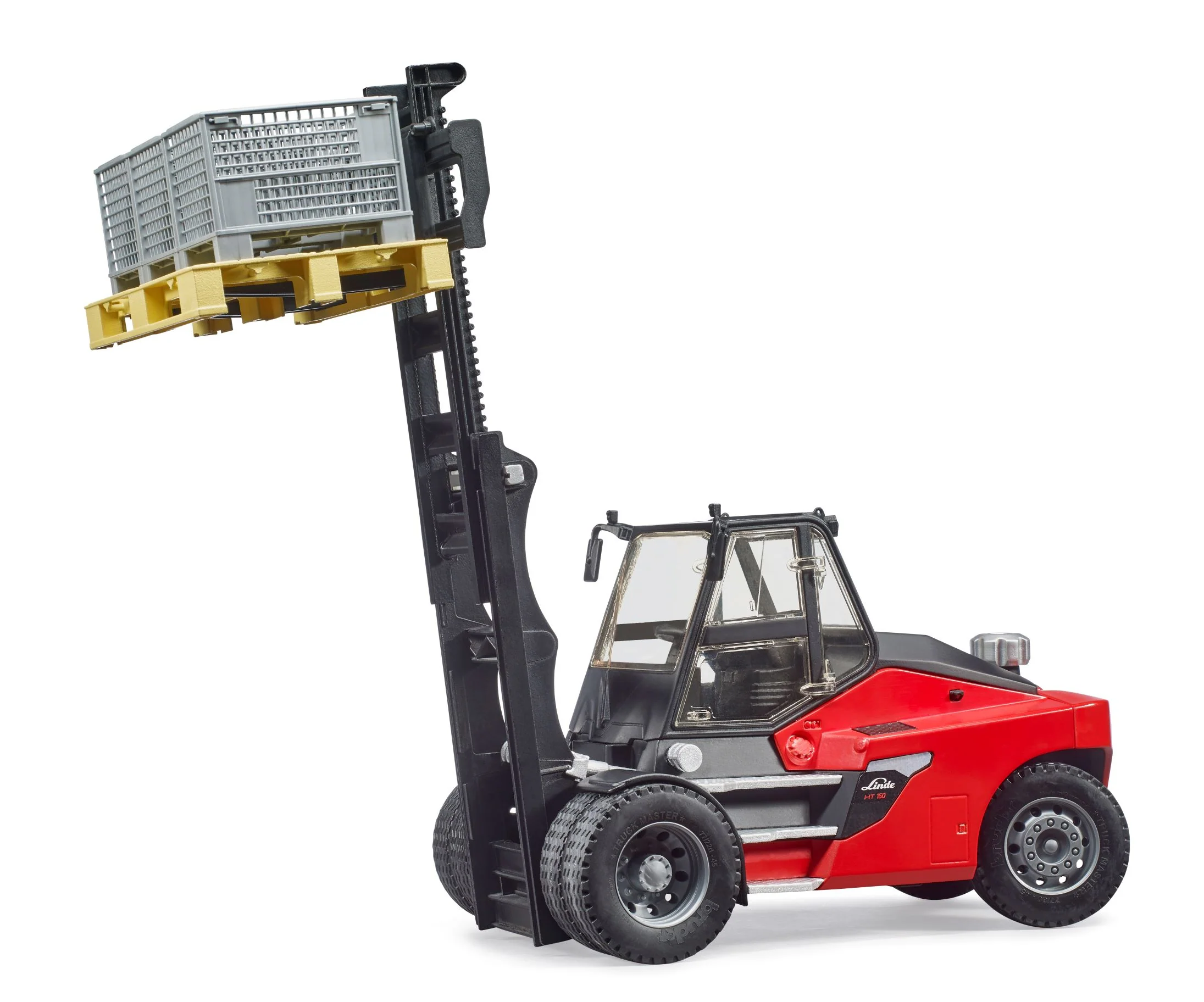 Bruder 02513 Linde HT160 Forklift with Pallet and 3 Pallet Cages 24.12.8 - Image 3