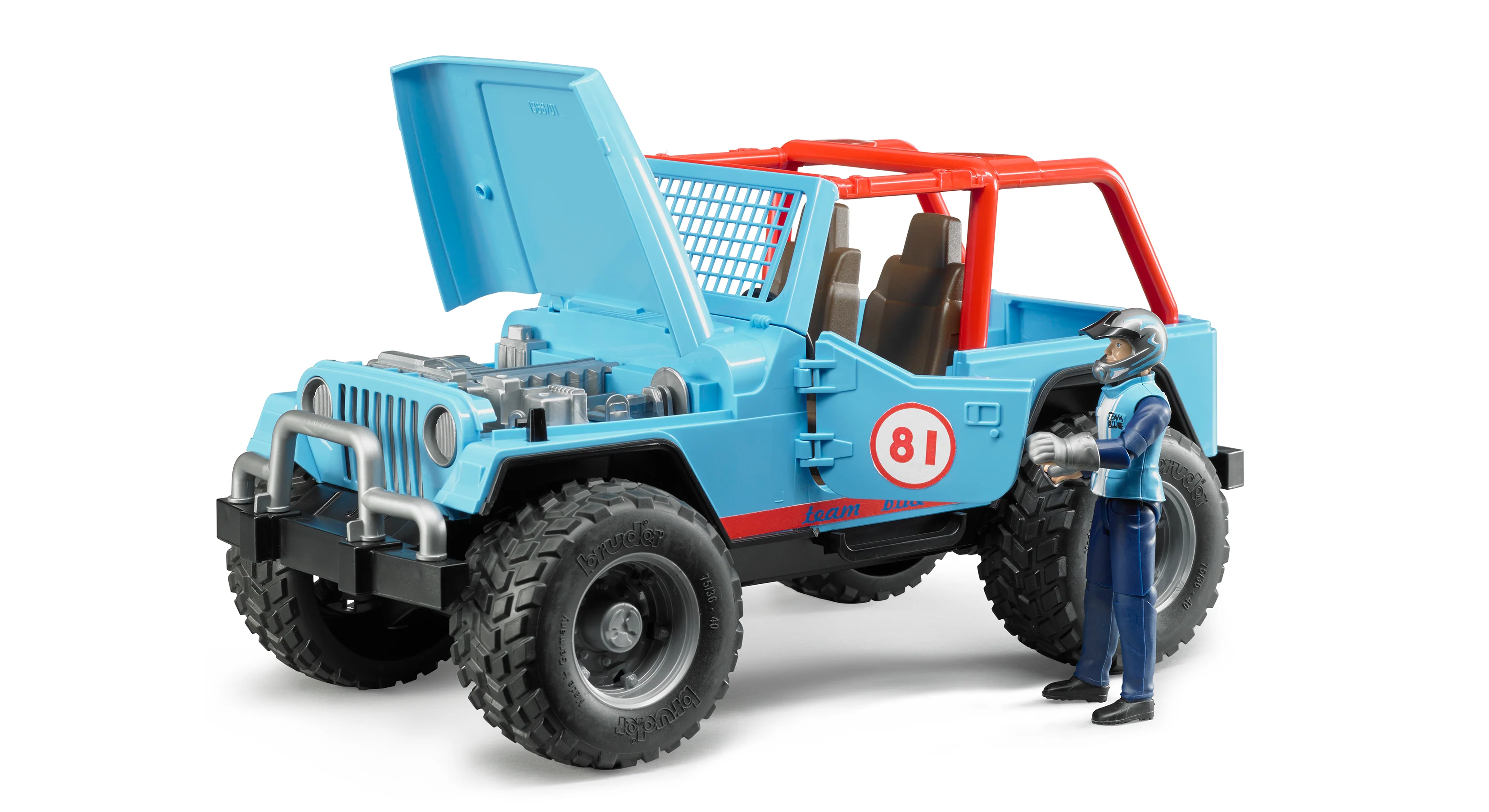 Bruder 02541 Jeep Cross Country Racer Blue with Driver 18.10.10 - Image 2