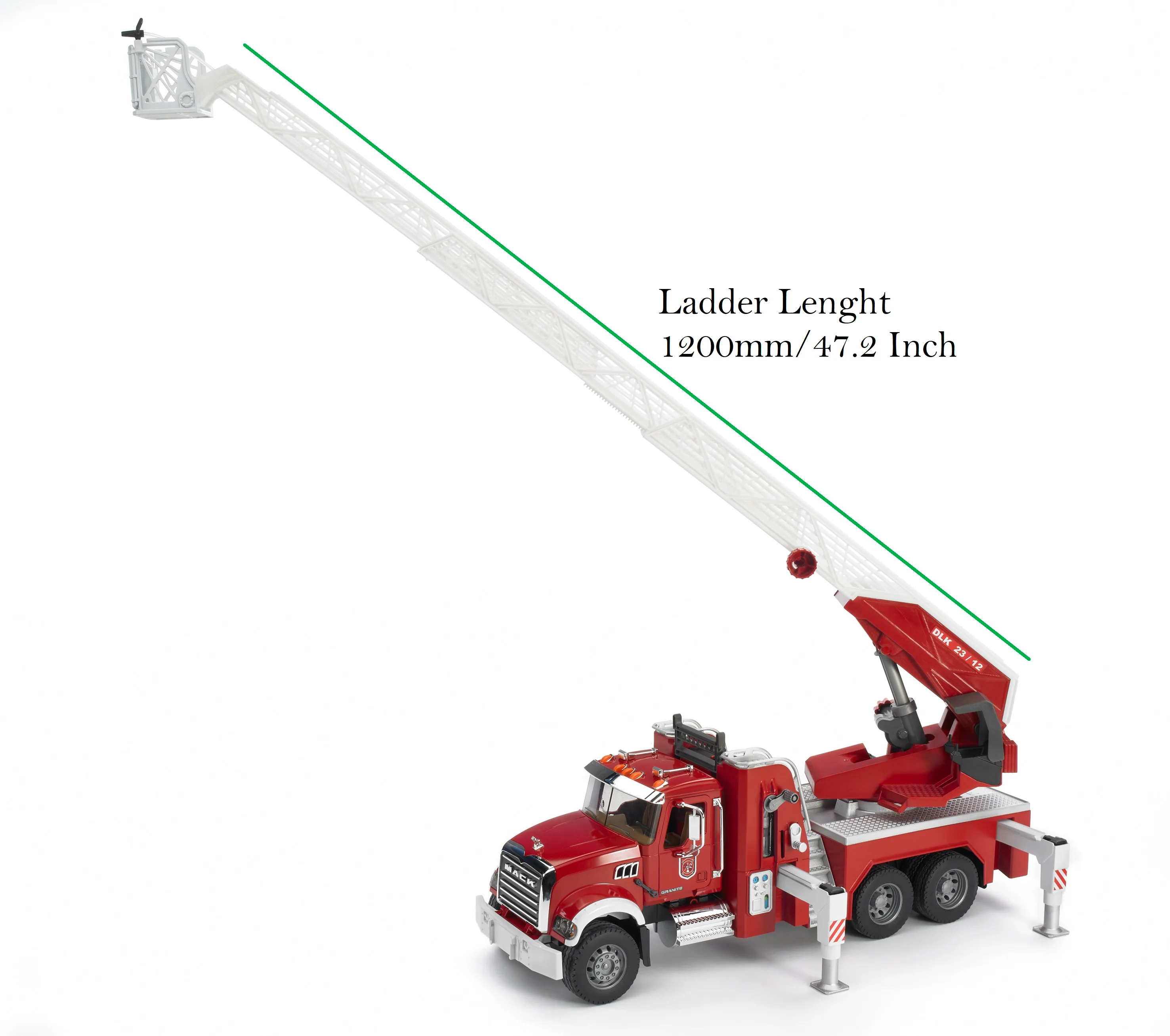 Bruder 02821 Mack Granite Fire Engine with Ladder, Pump, Light & Sound Module  24.12.12 - Image 7